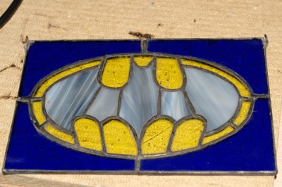 Stained glass batman logo