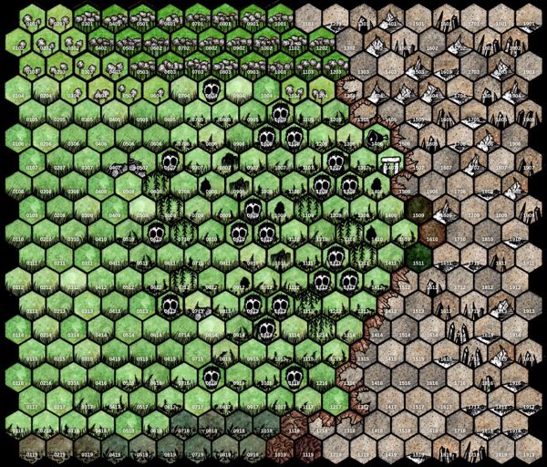 A hex map of spooky valley