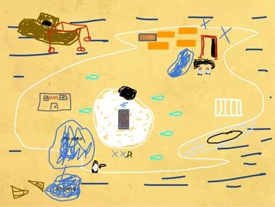 Scribbled map of our town in TQY