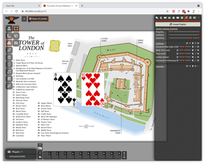 A screenshot of Foundry VTT with an image of the Tower of London