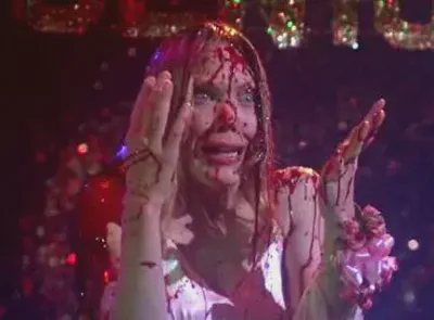 Carrie, covered in blood