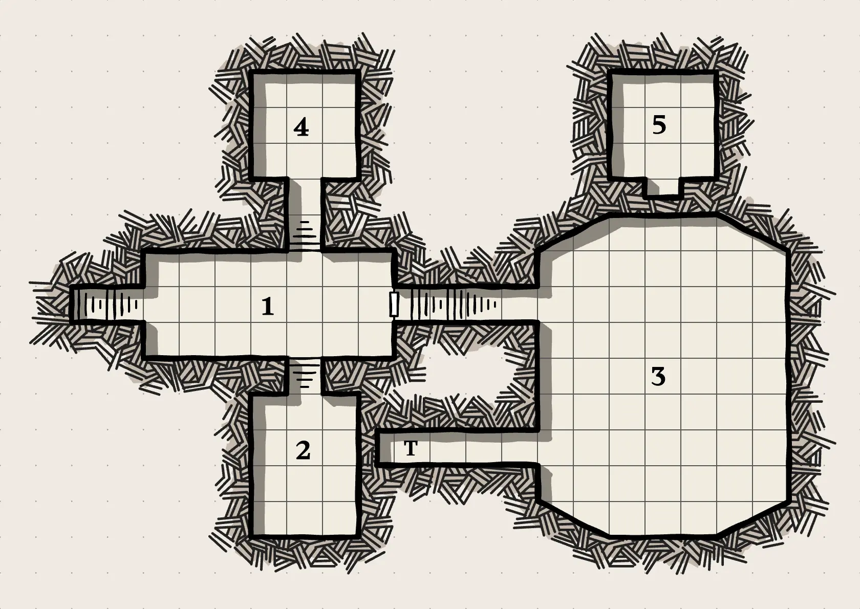 Map of a dungeon in a barrow